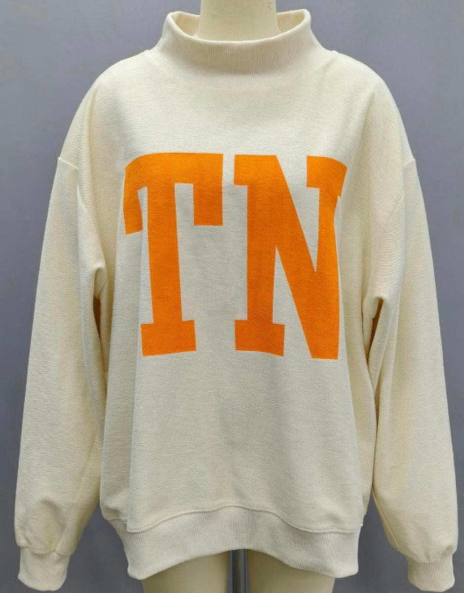 Ivory Floral Tennessee Reversible Mock Neck Sweatshirt – JP