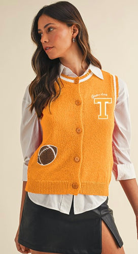 Orange Fuzzy Pouch Vest
