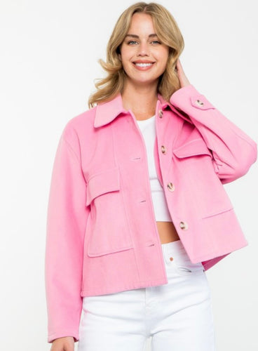 Pink Button Up Jacket