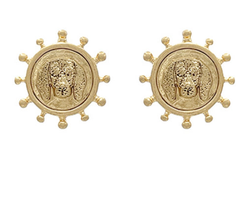Smokey Gold Coin Earrings