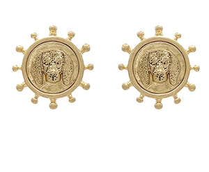 Smokey Gold Coin Earrings