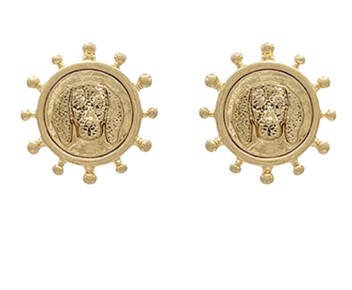 Smokey Gold Coin Earrings