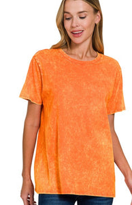 Orange Mineral Washed Tee