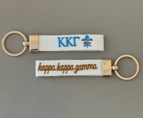Kappa Kappa Gamma Embroidered Keychain
