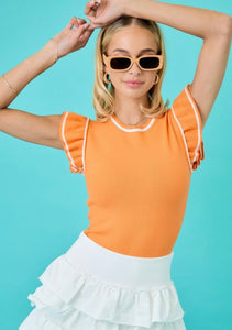 Ribbed Bodysuit w/ Ruffle Detail