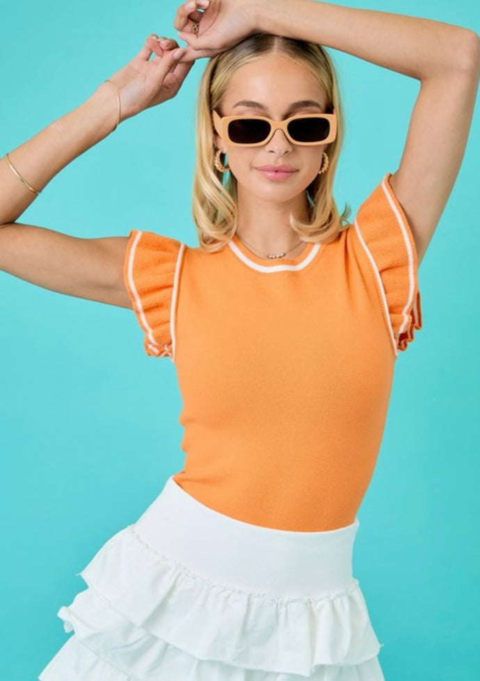 Ribbed Bodysuit w/ Ruffle Detail
