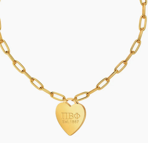 16in Pi Beta Phi Heart Necklace