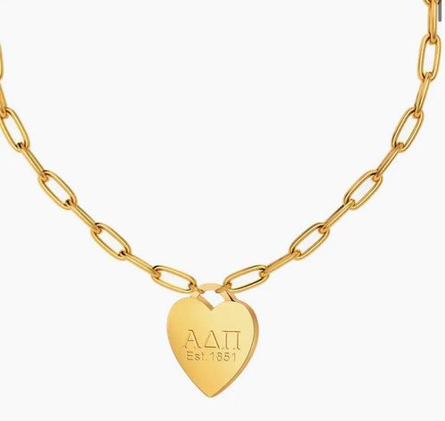 Alpha Delta Pi Heart Necklace