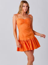 Load image into Gallery viewer, Orange Sweetheart Neckline Dress