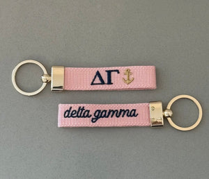 Delta Gamma Embroidered Keychain