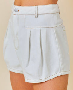 Fit and Flare White Shorts