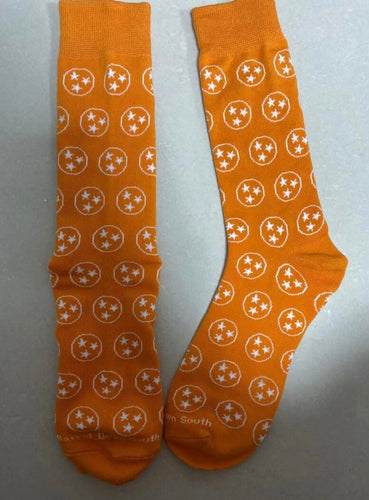 Orange Tri Star Socks