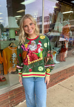 Load image into Gallery viewer, Dark Green Vintage Santa Queen of Sparkles