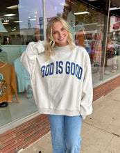 Load image into Gallery viewer, Jesus/God is Good Reversible Mock-neck Sweatshirt