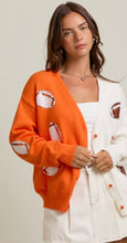 Load image into Gallery viewer, Orange and White Football Cardigan