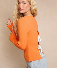 Load image into Gallery viewer, Boat Neck Long Sleeve Back Bow Sweater
