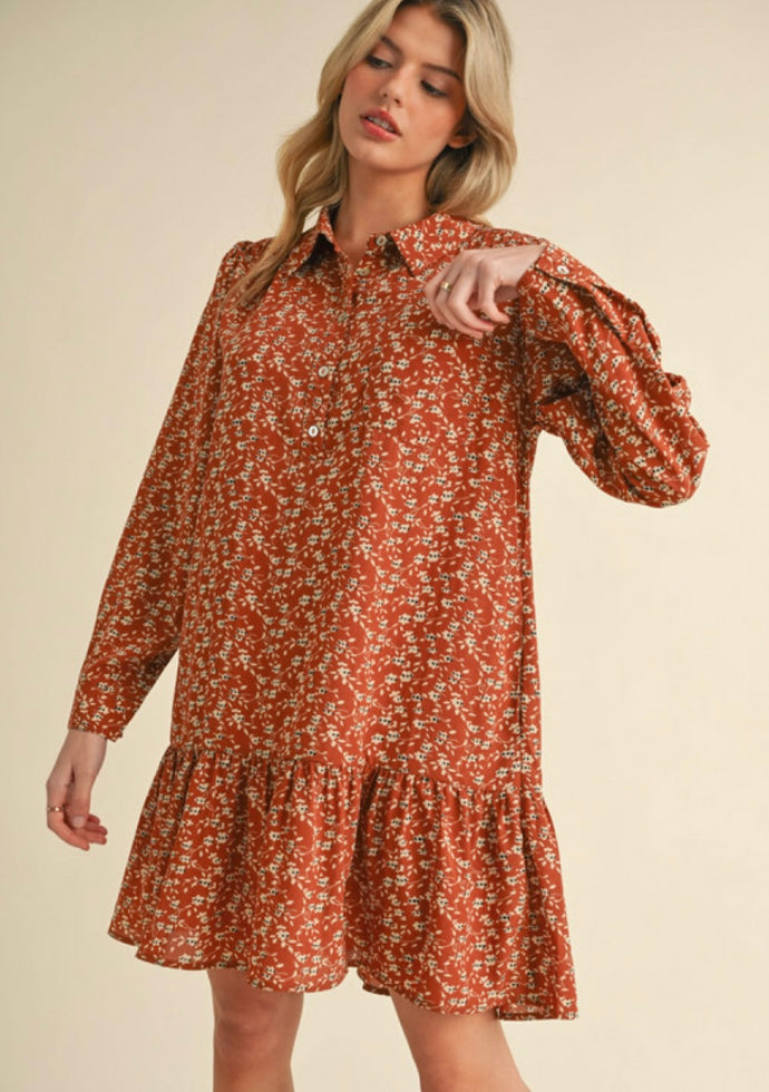 Cinnamon Print Dress