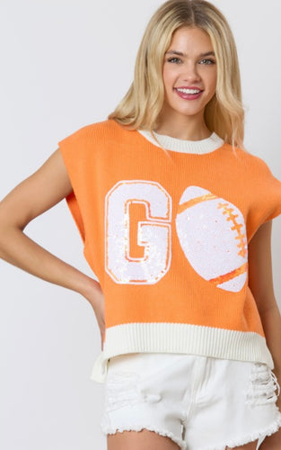 Go & Football Sequin Sweater Vest