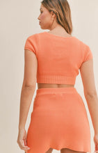 Load image into Gallery viewer, Orange Knit Top and Skirt Set