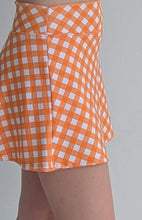 Load image into Gallery viewer, Orange and White Checker Athletic Skort