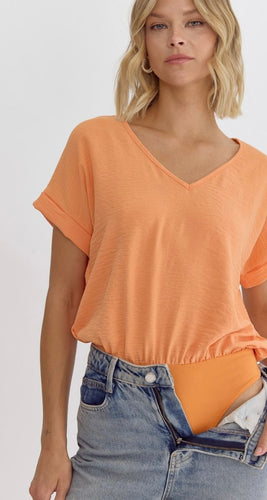 Apricot Short Sleeve Bodysuit