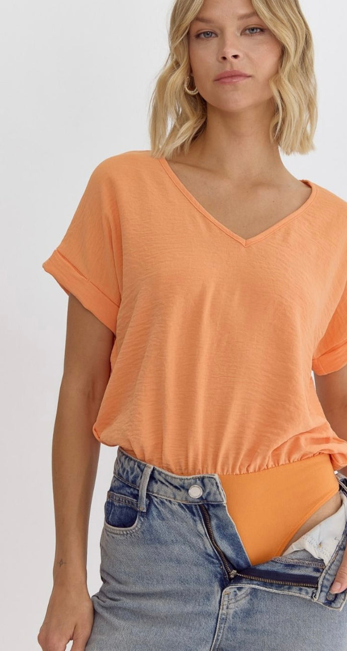 Apricot Short Sleeve Bodysuit