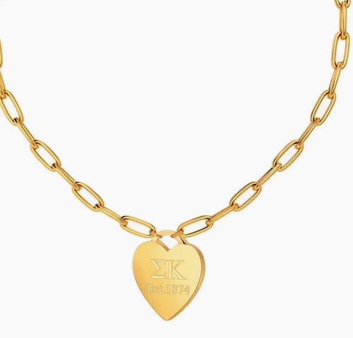16in Sigma Kappa Heart Necklace