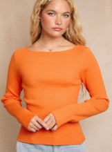Load image into Gallery viewer, Boat Neck Long Sleeve Back Bow Sweater