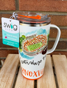 22oz Saturdays in Knoxville Travel Coffee Mug w/ Handle