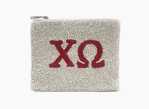 Chi Omega Beaded Pouch