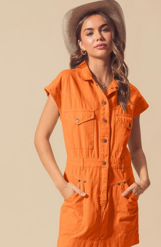 Orange Utility Dress