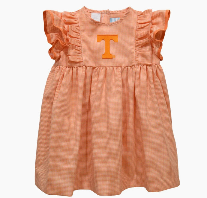 Tennessee VOLS Baby/Girls Power T Gingham Ruffle Dress