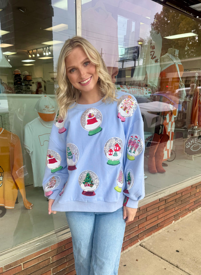 Light Blue Snow Globe Queen of Sparkles