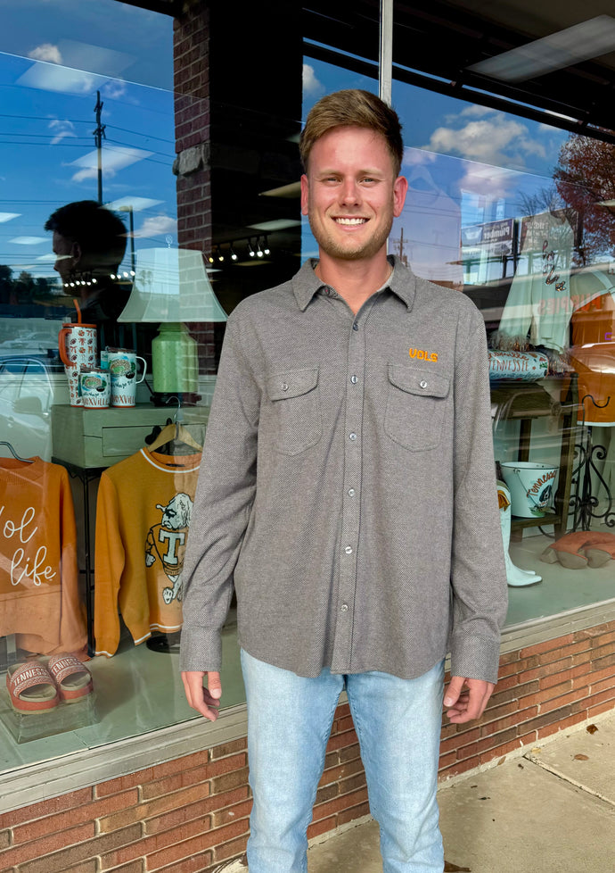 Grey VOLS Flannel Men’s Button Down
