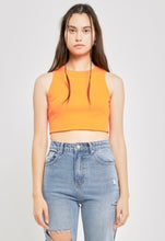 Load image into Gallery viewer, Orange Back Scrunchie Crop Tank Top