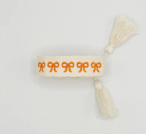 Orange Bow Tassel Bracelet