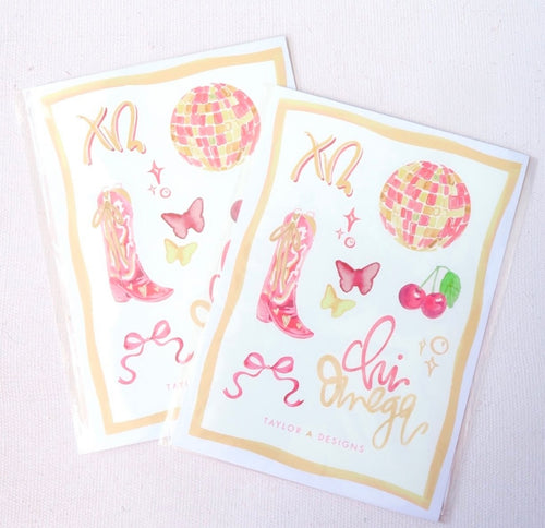 Chi Omega Sticker Sheet