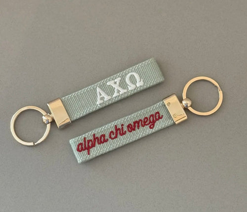 Alpha Chi Omega Embroidered Keychain
