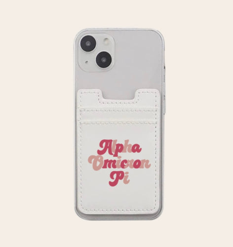 Alpha Omicron Pi Stick On Phone Wallet