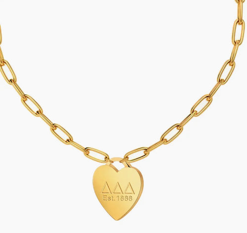 Tri Delta 16in Heart Necklace