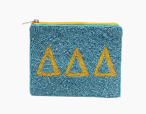 Delta Delta Delta Beaded Pouch