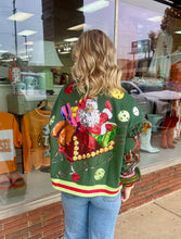 Load image into Gallery viewer, Dark Green Vintage Santa Queen of Sparkles