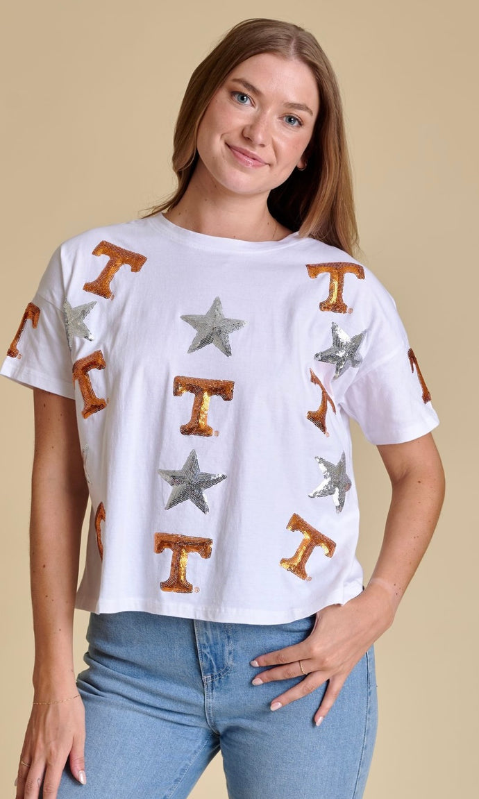 The All Over Sequin Boxy Tee