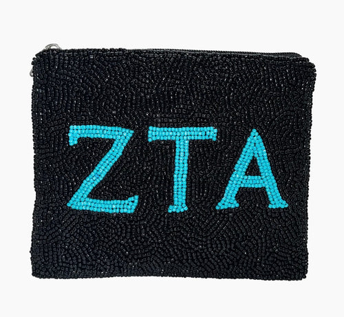 Zeta Tau Alpha Beaded Pouch