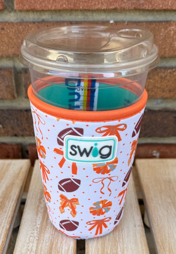 We’ve Got Spirit Bows Pom Pom Football Orange Cup Coolie