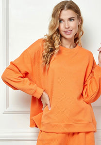 Tangerine Textured Sweatshirt