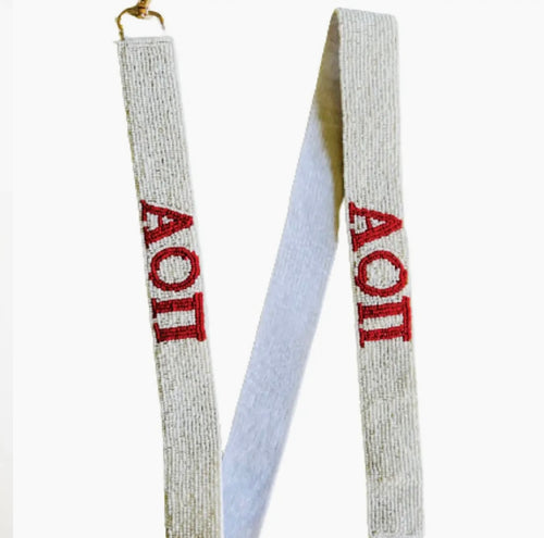 Licensed Alpha Omicron Pi Beaded Purse Strap