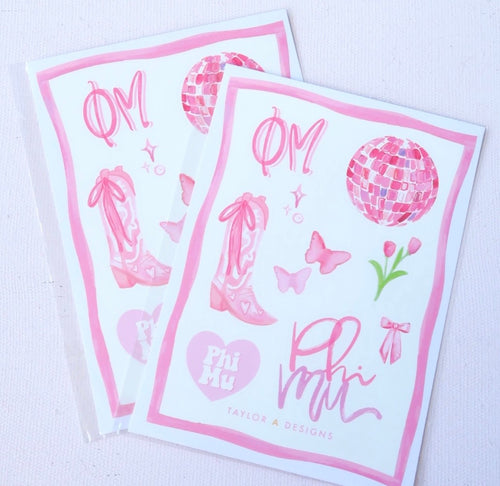 Phi Mu Sticker Sheet
