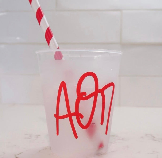Alpha Omicron Pi Frosted Cup