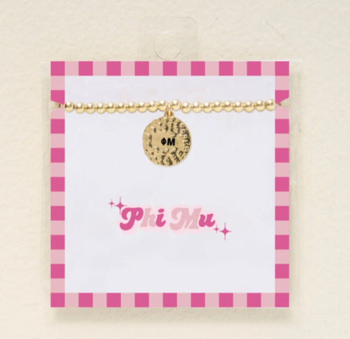 Phi Mu Gold Bracelet